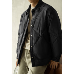 Shirt Collar Down Jacket Men's New Winter Rhombus Tooling