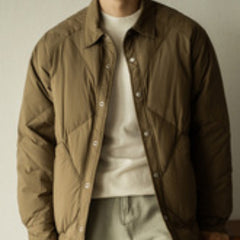 Shirt Collar Down Jacket Men's New Winter Rhombus Tooling