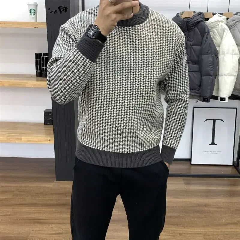 Men's Plaid Knitted Sweater