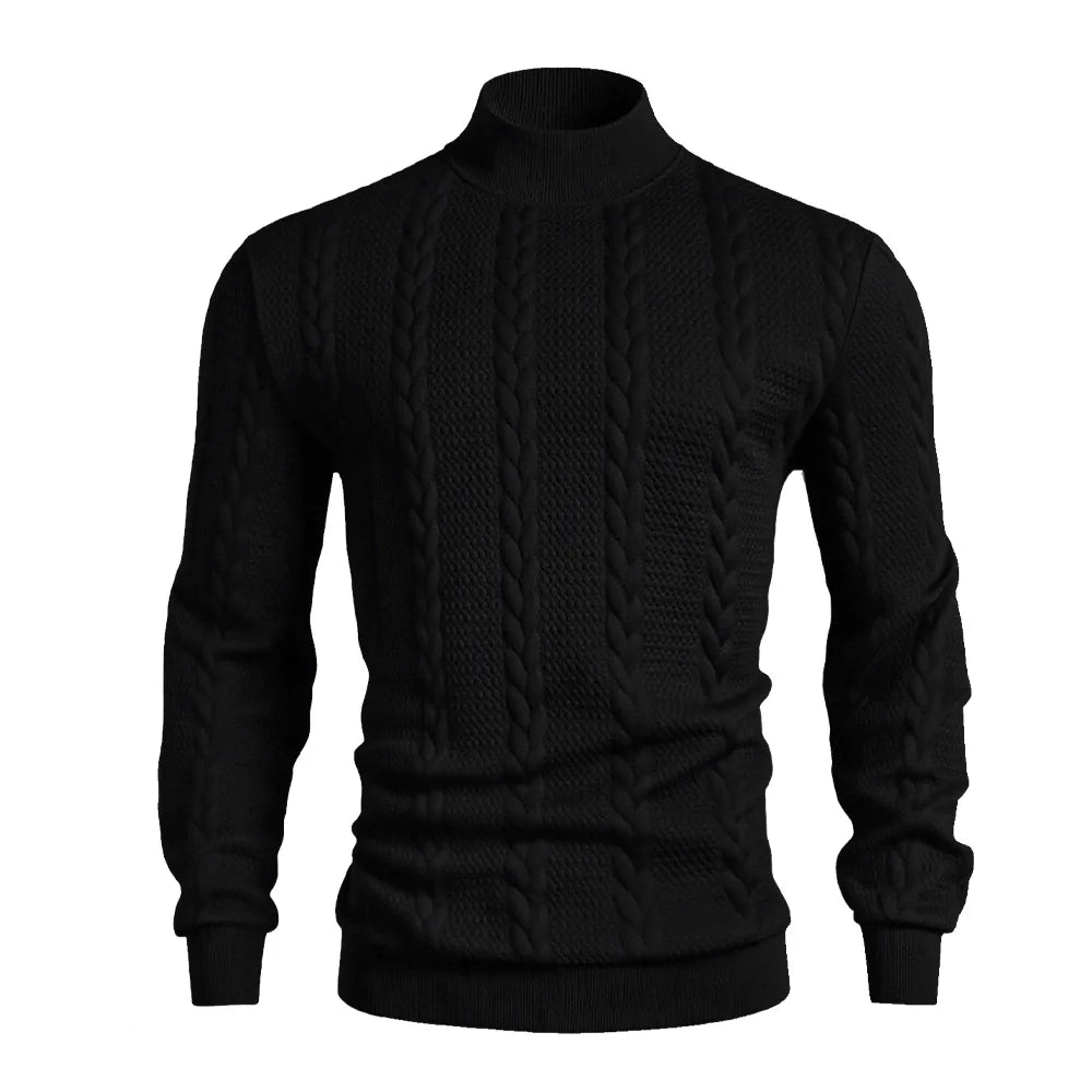 Men's High Collar Knitted Sweater