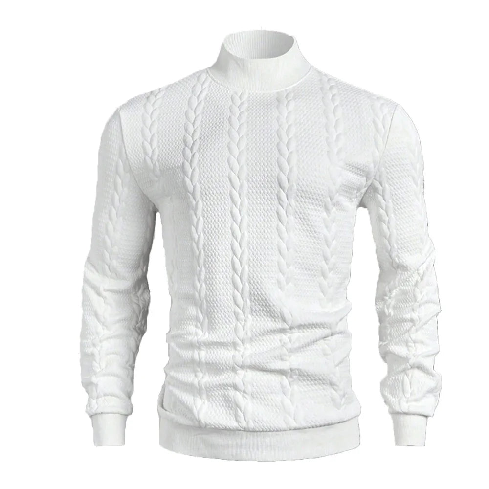 Men's High Collar Knitted Sweater