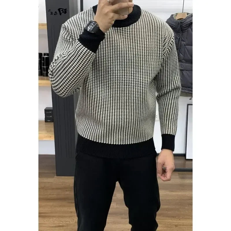 Men's Plaid Knitted Sweater