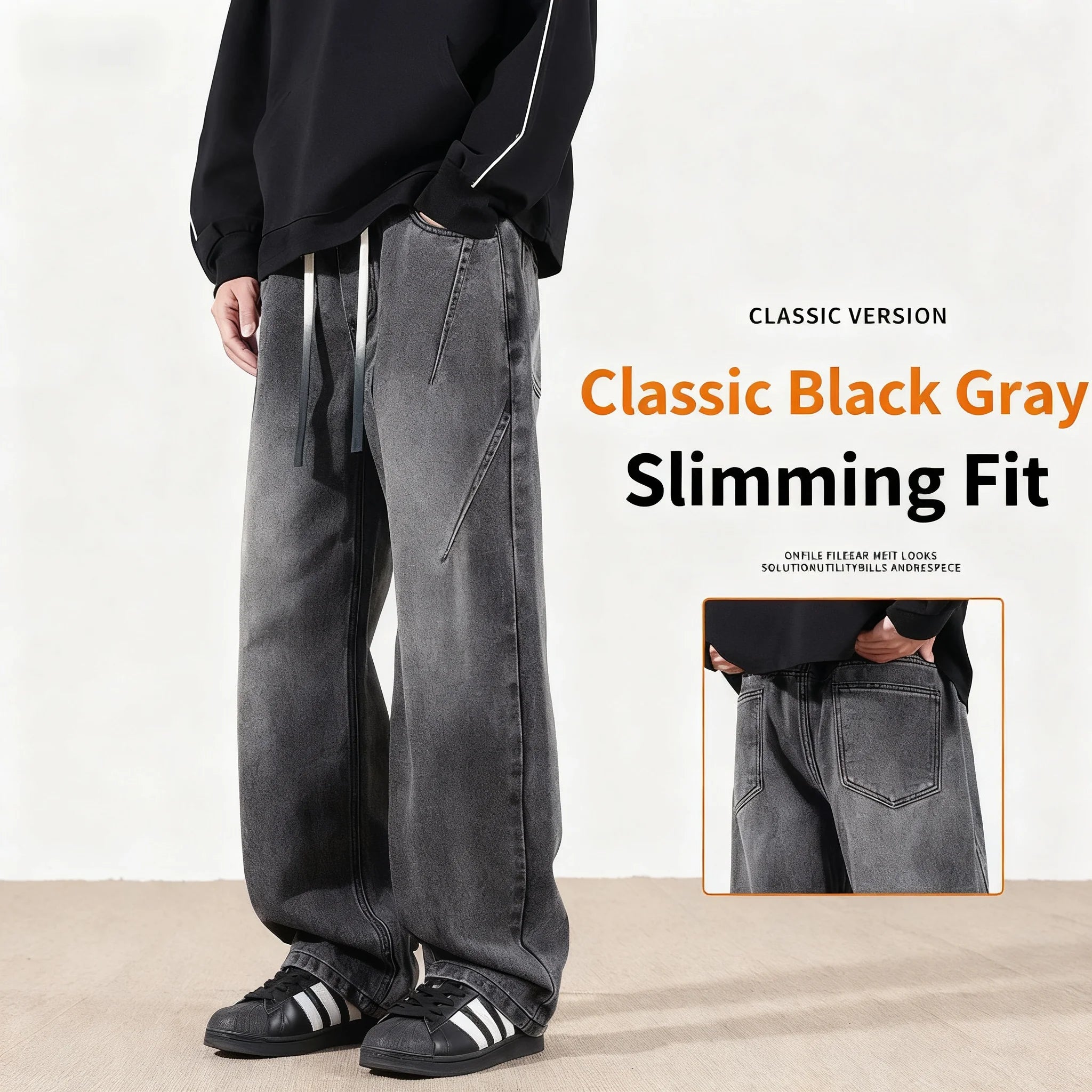 Men's Washed Denim Jeans