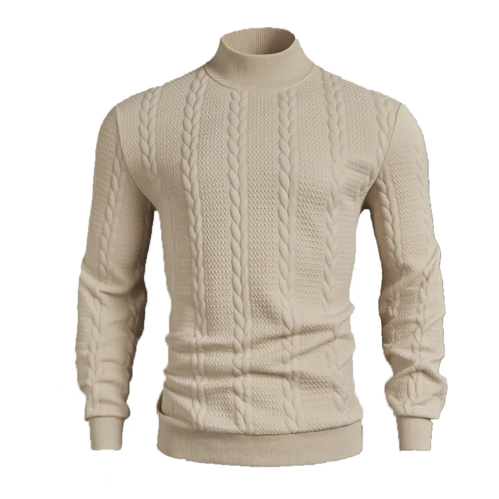 Men's High Collar Knitted Sweater