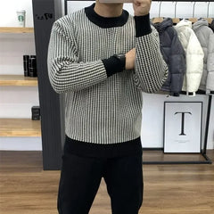 Men's Plaid Knitted Sweater