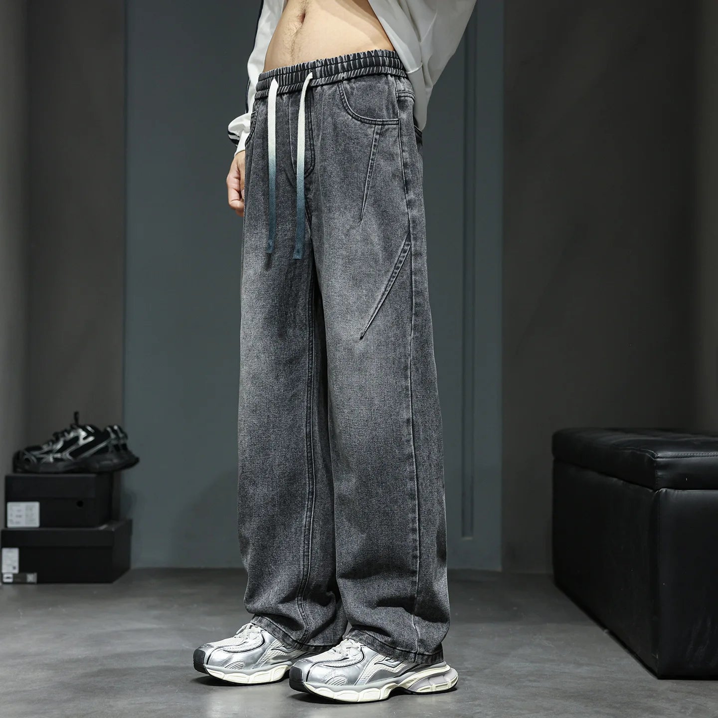 Men's Washed Denim Jeans