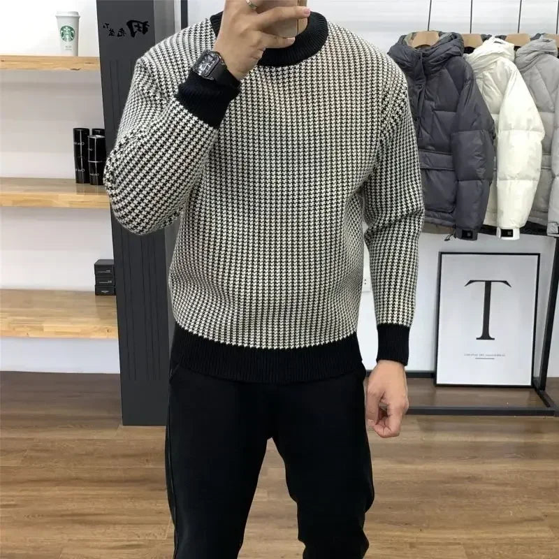 Men's Plaid Knitted Sweater