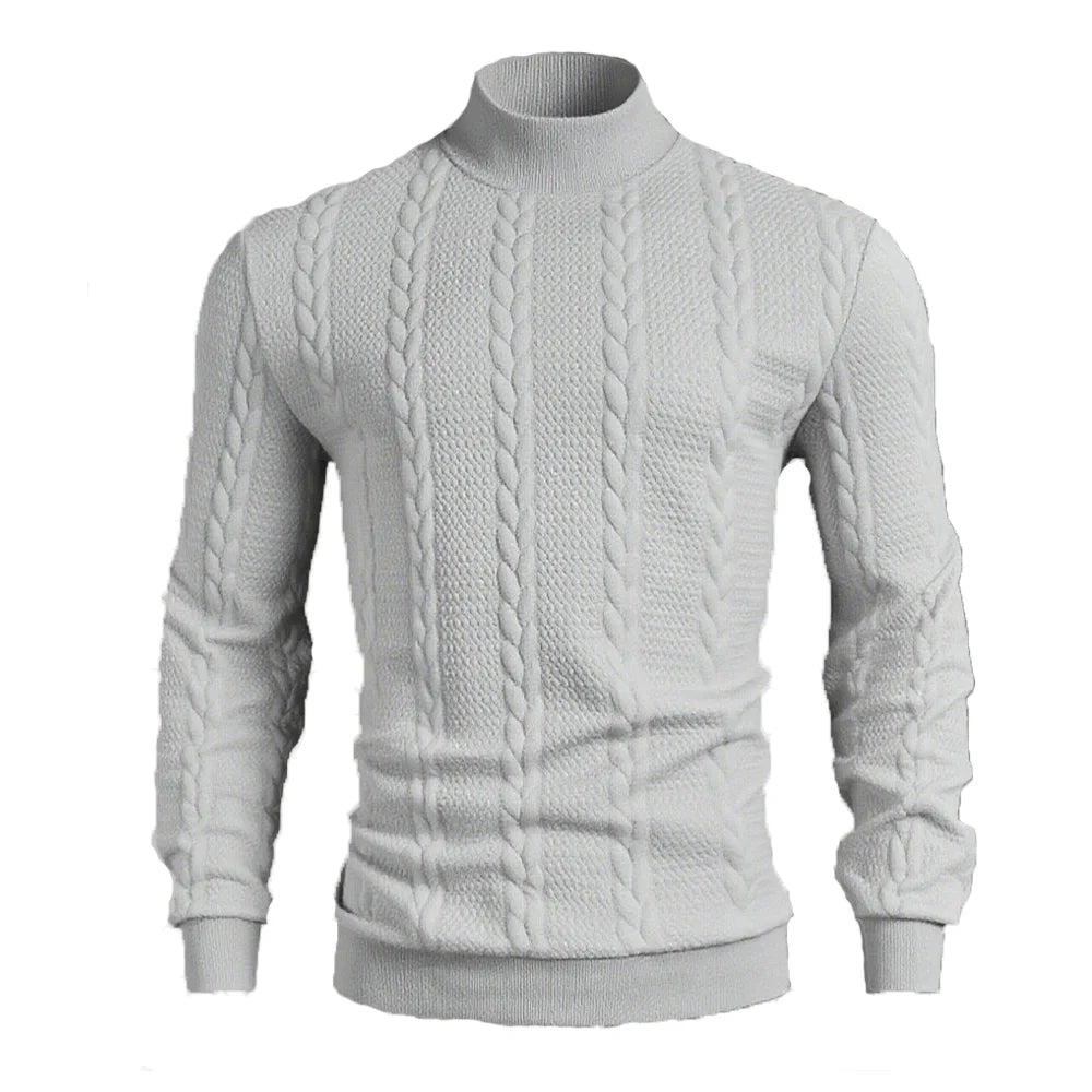 Men's High Collar Knitted Sweater