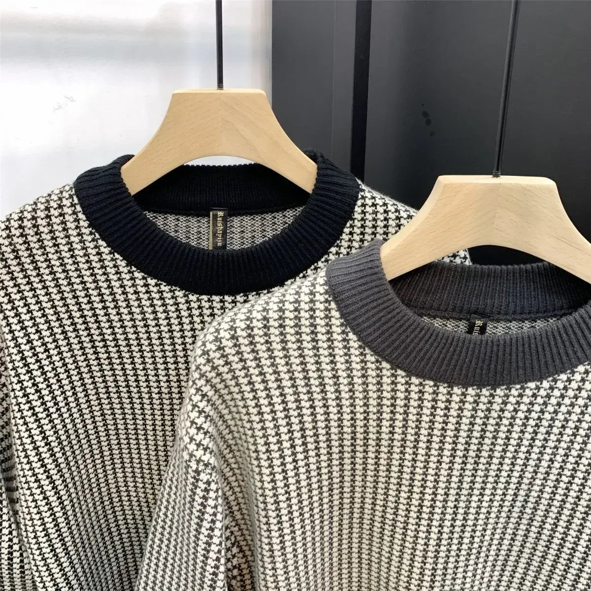 Men's Plaid Knitted Sweater