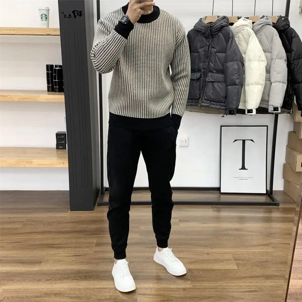 Men's Plaid Knitted Sweater